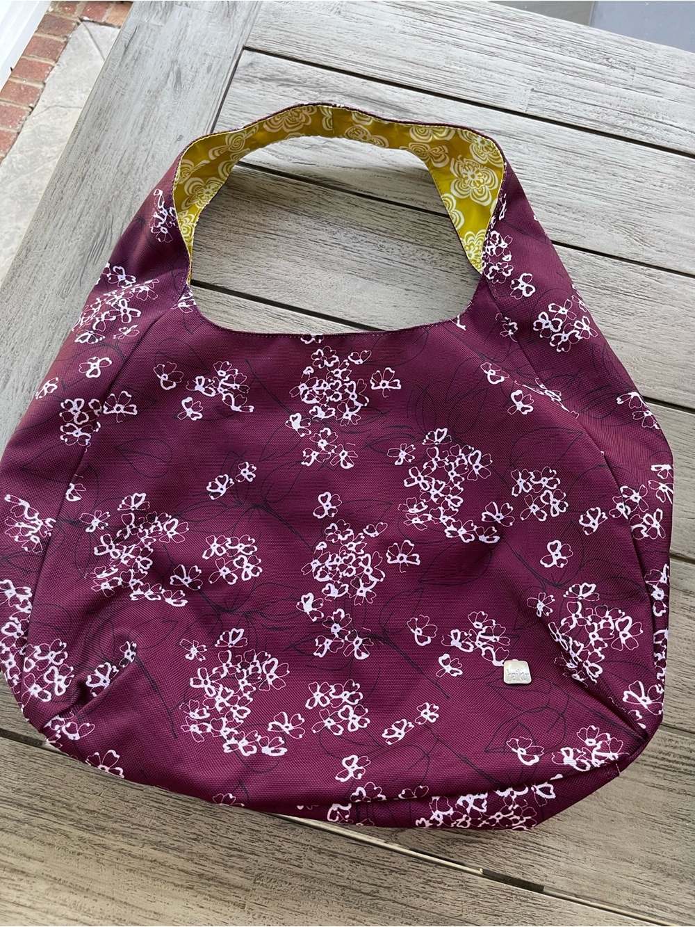 Haiku Women’s Slouch Floral Hobo Shoulder Bag in Plum